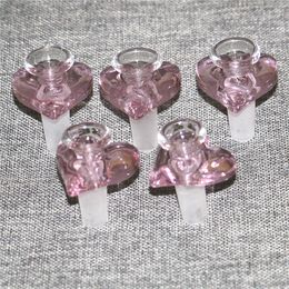 Heart Shape glass bowl piece for bong 14mm male Smoking Tools Accessories glass bowls pink Colour water Bongs