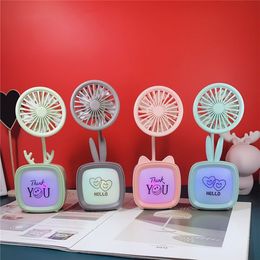 Children's toy Colourful lighting desktops stereo mini fan USB charging portable small