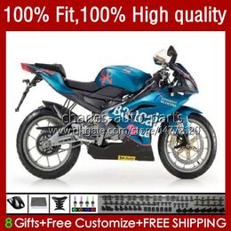 Injection Fairings For Aprilia RSV RS 125 R RR Glossy cyan 125RR RS4 RS-125 12-16 38No.69 RSV125 RSV-125 RS125 12 13 14 15 16 RSV125RR 2012 2013 2014 2015 2016 OEM Body Kit