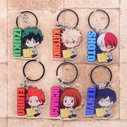 My Hero Academy Keychain Double Sided Acrylic Shoto/Izuku Key Chain Pendant Anime Accessories Cartoon Key Ring G1019