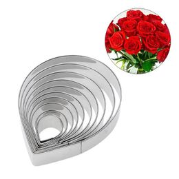 mould shapes NZ - Cake Tools 10pcs Stainless Steel Fondant Cutter Mold Metal Rose Flower Shape Biscuit Cookie Moulds Decorating Kitchen Suppliers