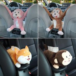 Storage Bags 2022 Cute Cartoon Car Tissue Box Creative Monkey Seat Armrest Velvet P7Q3