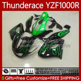 Green flames Bodys For YAMAHA YZF1000R Thunderace YZF 1000R 1000 R 96-07 Bodywork 87No.3 YZF-1000R 96 97 98 99 00 01 02 07 YZF1000-R 1996 2003 2004 2005 2006 2007 Fairing