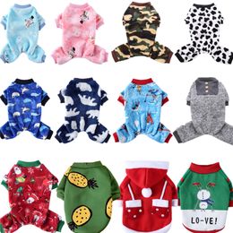 Fleece Dog Clothes for Pet Cat Dog Jumpsuits Halloween Clothes for Dogs Coat Jackets Pajamas Christmas Pet Clothing Chihuahua