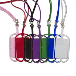 High End Smart Phone Card Case Holder Neck Strap Silicone Lanyard Loop for iPhone Samsung B173