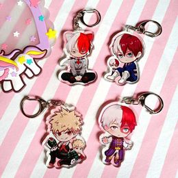 Anime My Hero Academia Boku No Hero Academia Keychain Acrylic Keyring Key Chain Pendants Gift for Kids G1019