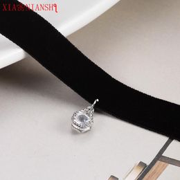 Attractive Gothic Style Charms Choker Necklaces For Women Black Velvet Loves Heart&Flower Pendants Jewellery Chokers
