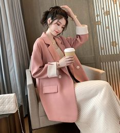 Blazer Jacket Spring Autumn Female Outerwear Elegant Office Ladies Slim Overcoat 210514