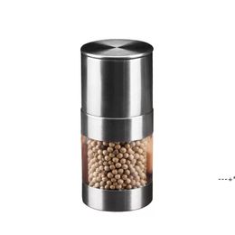 NEWManual Mill Salt Shakers One-handed Grinder Stainless Steel Spice Sauce Grinders Stick Kitchen Tools RRF12910