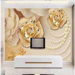 Luxurious rich jewelry rose wallpapers background modern wallpaper for living room