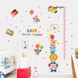 1PC Large Size 107*136cm Baby Grow Happy Vinyl Height Wall Stickers For Kids Children Bedroom Nursery Decor Decals Poster 210420