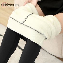 CHRLEISURE Warm Winter Leggings Women Keep High Waist Velvet Casual Leggins Thicken Thermal Legging 211215