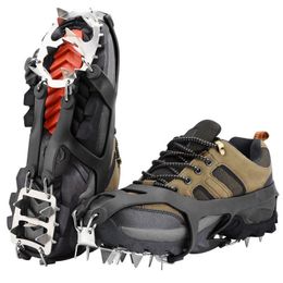 slings shoes UK - Cords, Slings And Webbing 18 Teeth Climbing Crampons For Outdoor Winter Walk Ice Fishing Snow Shoes Antiskid Manganese Steel Shoe Covers