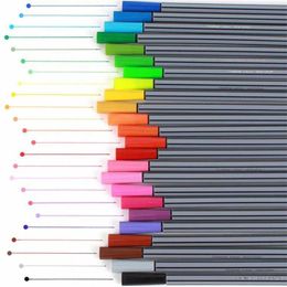 0.4mm 24 Colors Fineliner Needle Tip Marker Water Based Ink Pen Art Painting Set And High Quality 211104