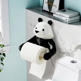 Tissue Boxes & Napkins Napkin Resin Panda Roll Toilet Holder Wall Mounted Paper Box Boite A Mouchoirs Bathroom Decoration DL60ZH