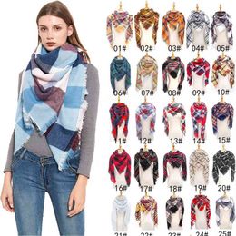 2021 Cheap Faux Cashmere Plaid Other Scarv Shawls Custom Print Square Women Winter Scarf
