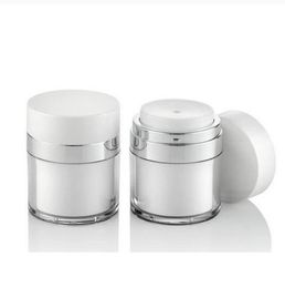 50g 50ml Pearl White Acrylic Vacuum Cream Jar, Plastic Empty Airless Cosmetic Jar