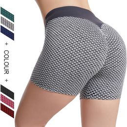 Yoga Pants High Waist Sports Shorts honeycomb Short Running Leggings Push Up Women Sexy Peach Buttock Tights Mention Hip Exercise Tight WMQ1111