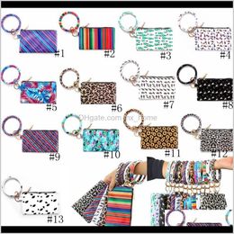 Cute Pu Leather Bracelet Keychain Wrist Key Ring Handbag Leopard Bracelets Pendant Purse Lady Bag Hand Carry Bags Phone Case Vhn9C Jew 0L3Ue
