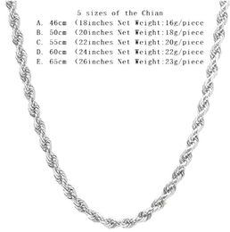 Titanium Sport Accessories Hip Hop 18K Gold Plated Stainless Steel 3MM Twisted Rope Chain Women's Choker Necklace for Men Hiphop Jewellery Gift in Bulk