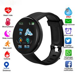D18 Smart Watch Men Women Blood Pressure Round Smartwatch Waterproof Sport Smart Watches Fitness Tracker For Android Ios