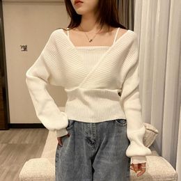 Women's Knitted Shirts Short Spring Autumn Female Long Sleeve Casual Sexy Sweaters Elastic Knitting Pullover Tops 210423