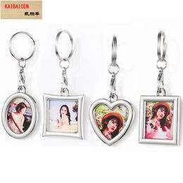 Sublimation blank metal Lobster buckle photo frame keychain for heat transfer printing Pendant products key chains