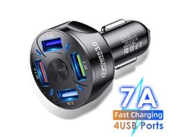Car Charger 7A 48W 4 Port USB Quick Charge QC 3.0 Fast Charging for smartphone Samsung Cigarette Adapter