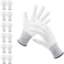 Disposable Gloves 3pairs Ultra-thin Polyurethane Coated Gardening and Work Gloves, Plain Nylon Knit Glove, White/black/grey Several Colour Gl