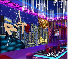 Custom wallpaper for walls 3d photo wallpapers murals Modern dance sexy beauty ballroom bar disco KTV background wall papers home decoration