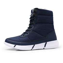 Männer Winter mit Fell Super Warm Schnee Stiefel Männer Unisex Winter Casual Schuhe Turnschuhe High Top Gummi Wasserdicht