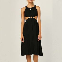 Women Summer Sexy Black Dress Backless Off shoulder Hollow Out Female Elegant Fashion Street Dresses Vestidos 210513