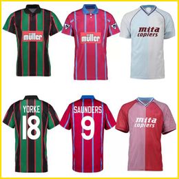-1988 1993 1995 Villa Retro Soccer Jersey 88 89 93 94 95 Aston McGrath Houghton Richardson Saunders Yorke Ehiogu Classic Vintage Camicia da calcio