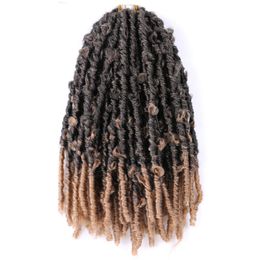 easy Instal strong neat top Butterfly Locks hair 12 inch Bob Distressed Faux locs Pre Looped Short Black Soft Crochet Braids