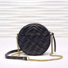 Dicky0750 Round Handbags genuine leather shoulder bag circle heart chain purse cowhide corssbody presbyopic card holder evening messenger bags women Wholesale