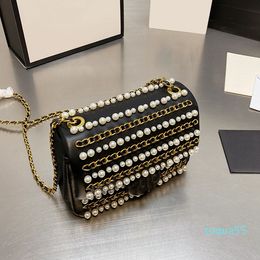 designer Classic Mini Flap Square Stud Beads Bags Leather Outdoor High Quailty