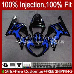 Injection Mould Fairings For SUZUKI GSXR600 GSXR750 600CC 750CC K1 01 02 03 37No.134 GSXR-750 GSXR 600 750 CC GSXR-600 Blue flames 2001 2002 2003 GSX-R750 01-03 OEM Body