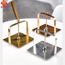 napkin holder stand Canada - Napkin Rings Creative Stainless Steel Square Stand, Simple Rack In El Restaurant, European Table,Paper Towel Holder