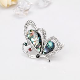 Diamond Shell Butterfly Brooch pins Fashion business suit dress tops Cosage brooches for women men Jewellery will and sandy