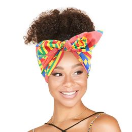 African Pattern Print Headband for Women Twist Knot Style Black Women Girl Head Wrap Bandage Turban Headscarf Party Holiday Gift