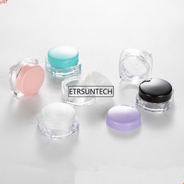 500pcs transparent small square bottle 10g Cosmetic Empty Jar Pot Eyeshadow Lip Balm Face Cream Sample Container F3873high qty