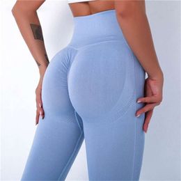 Women Spandex 20% Seamless Leggings Bubble Butt Push Up Workout Legging Slim High Waist Leggins Mujer Fitness Pants 210928
