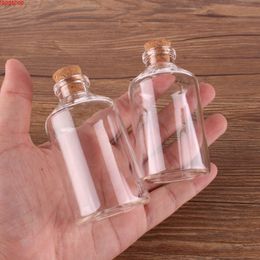 24pcs 60ml Size 40*75*12.5mm Transparent Glass Bottles with Cork Stopper Empty Spice Jars Gift Crafts Vialsgoods