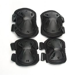 4pcs/set Cycling Tactical Protective Gear Pads Knee Elbow Wrist Guards Outdoor Sport Hunting Safety Protector For Adults &