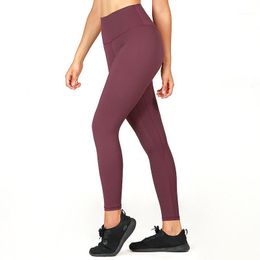 Yoga Pants High Waist Hip-lifting Elastic Leggings Skin-friendly Nude Running Sports Fitness Women Outfit