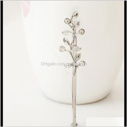 Clips & Barrettes Jewellery Jewelryshape Tree Leaves With Bird On Branch Resin Diamond Hairpin Gold Or Sier Plated For Women Girls Hair Clip 23