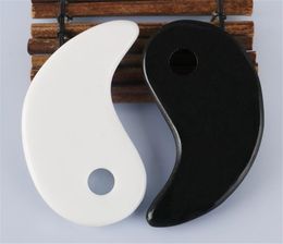 Factory White Black Gua Sha Massage Real Natural Jade Stone Tai ji Shape for Scraping Facial and Body Skin SPA Lifting Blood Circulation Tool