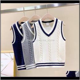 Sweaters Baby Clothing Baby Kids Maternity Drop Delivery 2021 14 Years Autumn Children Pullover Vneck Coat Girls School Uniforms College Styl