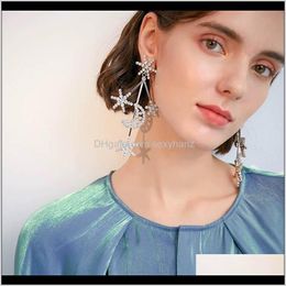 & Chandelier Delivery 2021 Stunning Rhinestone Star Moon Charms Drop Dangle Earrings For Women Fashion Jewelry Ladys Statement Accessories F3