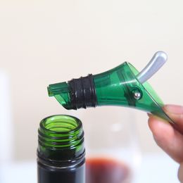 500pcs White Red Wine Aerator Plug Cap Bottle Pourer Pour with Silicone Seal Stopper Funnel Shutoff Green Colour DH9866